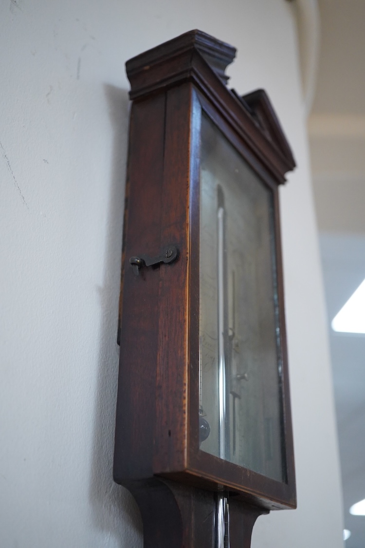 A Georgian mahogany stick barometer, no maker, 97cm long.
